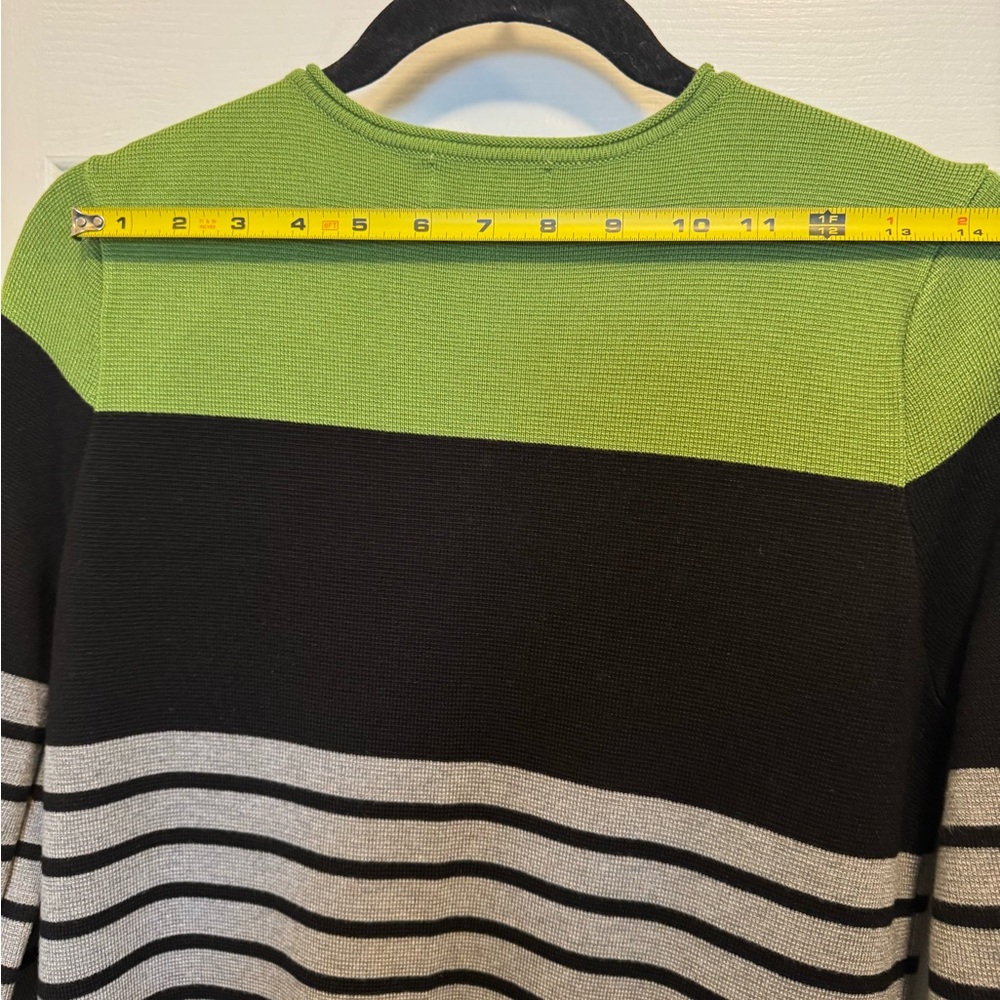 Eliza J Green and Black Striped Sweater - Picture 5 of 8